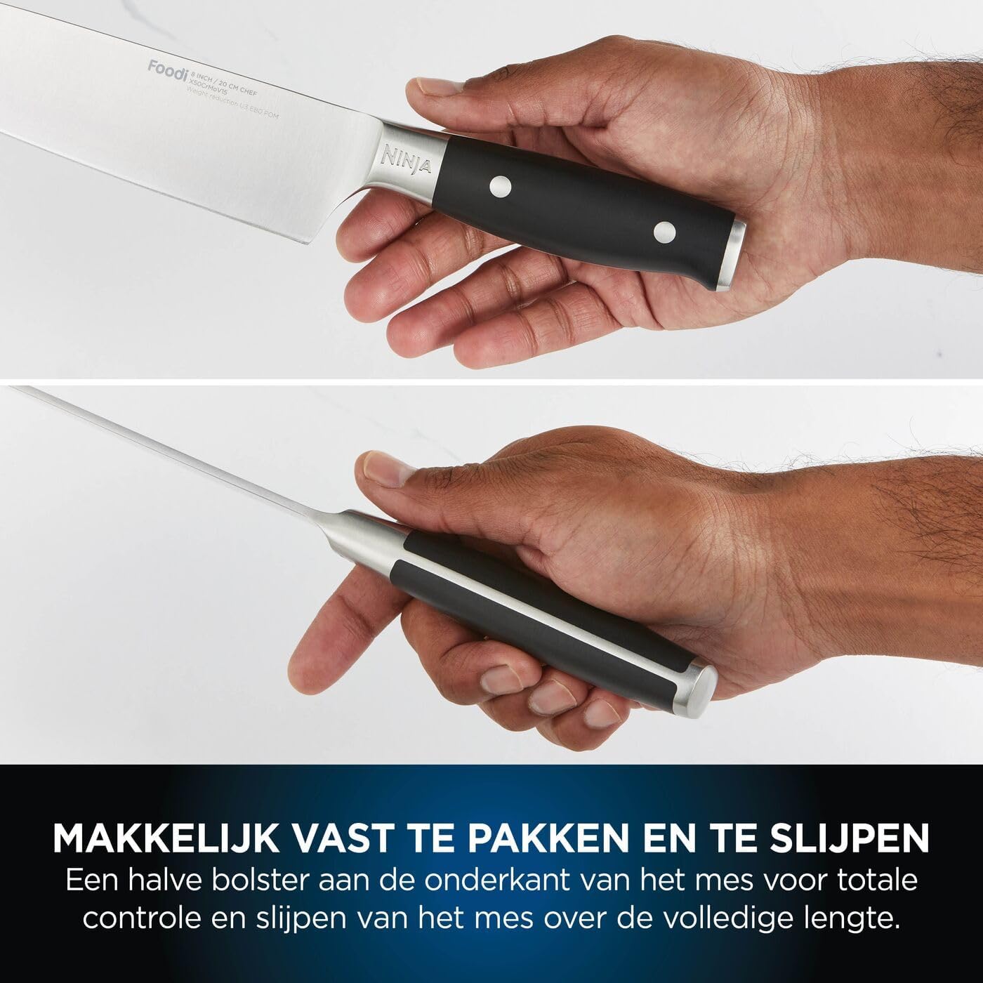 Ninja Foodi StaySharp K32006EU Messenblok, messenset, geïntegreerde slijper, 5 messen en schaar (1 paar), keuken-, brood-, trancheer-, universele schilmes & schaar, 6-delig, roestvrij staal