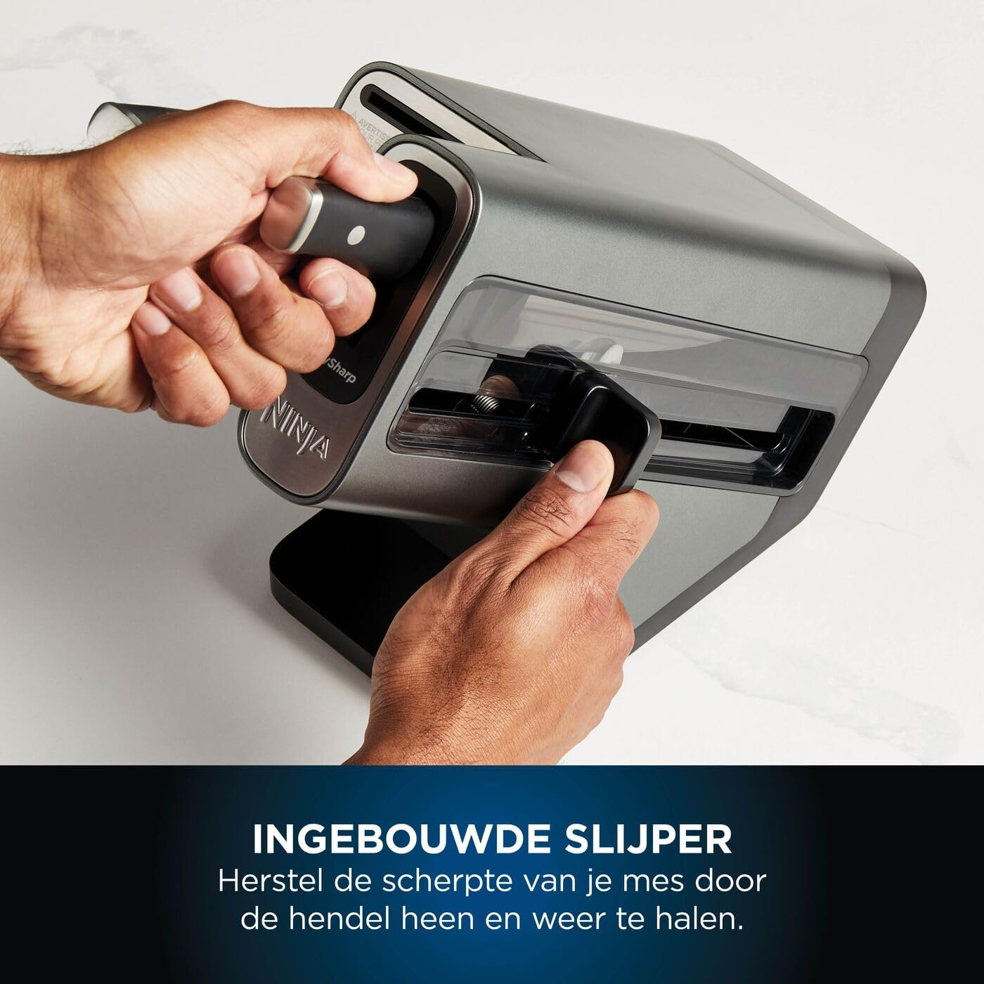 Ninja Foodi StaySharp K32006EU Messenblok, messenset, geïntegreerde slijper, 5 messen en schaar (1 paar), keuken-, brood-, trancheer-, universele schilmes & schaar, 6-delig, roestvrij staal
