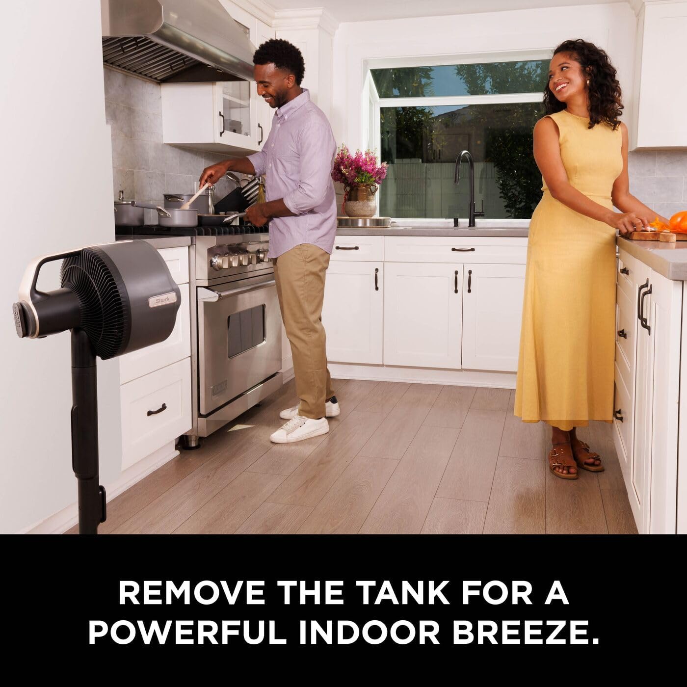 Shark FlexBreeze Pro Mist Cordless Indoor & Outdoor Fan with Outdoor Misting System, 20m Cooling Reach, 24hr Runtime, Pedestal & Table Fan, 5 Speeds, Quiet, Remote Control, Charcoal Grey FA300UK